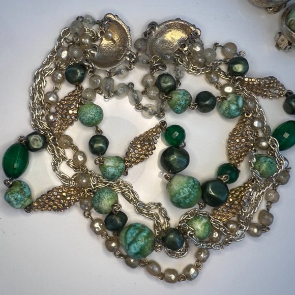 Vintage Signed ART Parure Set Necklace Bracelet Earrings - Picture 11 of 16